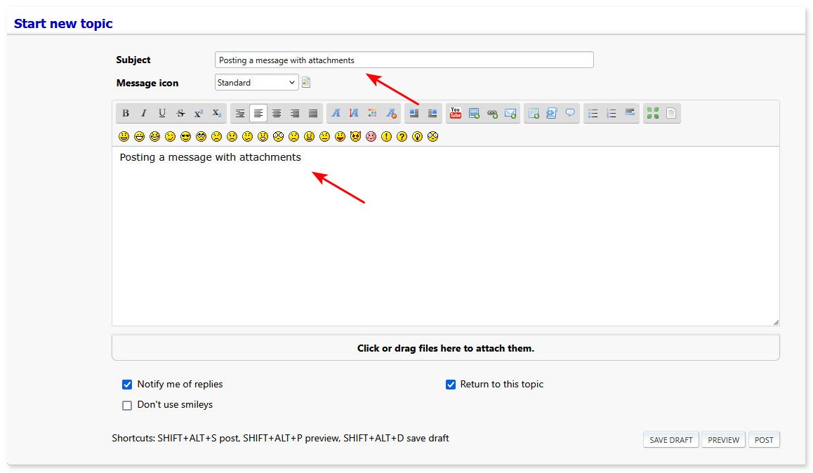 Enter the text of your message